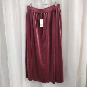 NWT Kaktus Velvet Burgundy Long Skirt Size XXL